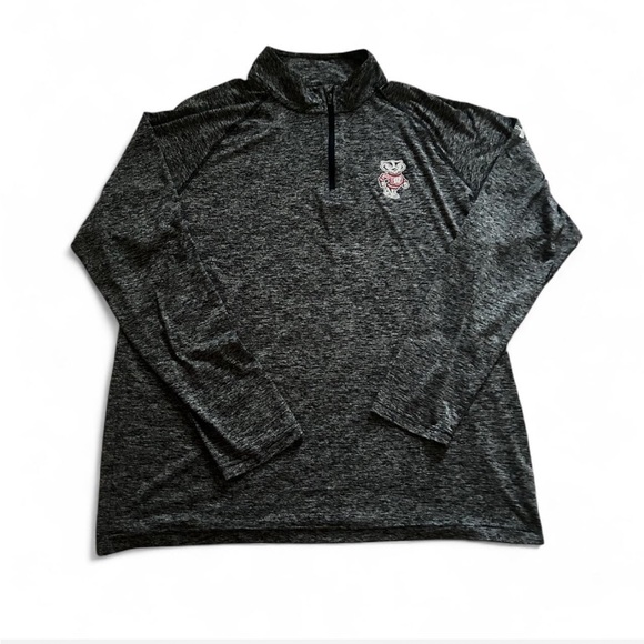 Under Armour Other - Under Armour Wisconsin Badgers Grey and Red Quarter Zip Pullover Men’s Size XXL